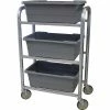 Prairie View PVI Aluminum Lug Cart LUGCT3 - 3 Lug Cap. All-Welded 28-1/2"L x 15-1/2"W x 43-3/4"H, Gray