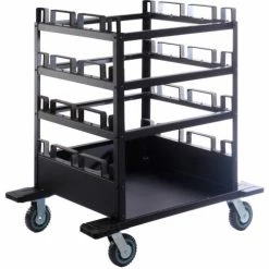 Queue Solutions Horizontal Stanchion Storage Cart, 12 Post Capacity