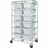 Quantum Storage Systems Quantum Mobile Rack All-Welded Aluminum 27"L x 37"W x 71"H, 12 Tub, White