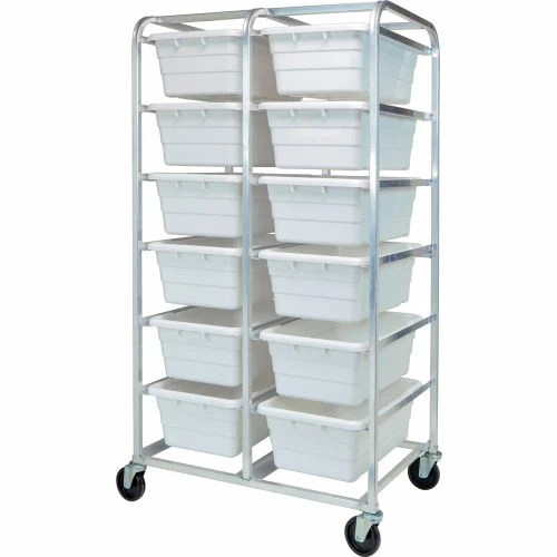 Quantum Storage Systems Quantum Mobile Rack All-Welded Aluminum 27"L x 37"W x 71"H, 12 Tub, White