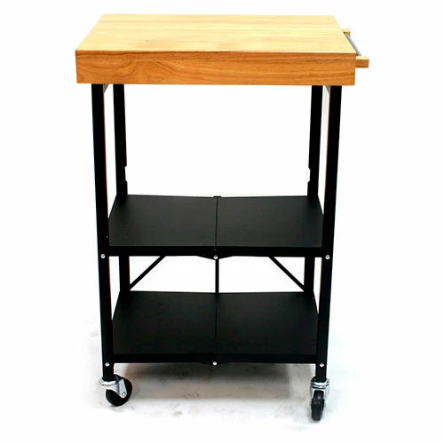 Origami Rack Origami RBT-03 Collapsible Kitchen Island Cart, 23" x 16" Shelf, Black