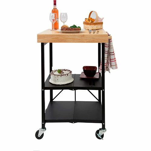 Origami Rack Origami RBT-03 Collapsible Kitchen Island Cart, 23" x 16" Shelf, Black - Image 5