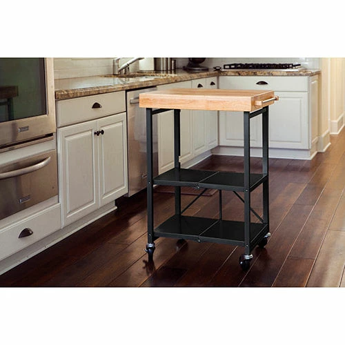 Origami Rack Origami RBT-03 Collapsible Kitchen Island Cart, 23" x 16" Shelf, Black - Image 8