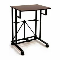 Origami Rack Origami RDP-01 Collapsible Laptop Trolley, Wood Top, Black