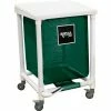 Royal Basket Trucks PVC Hamper, 35 Gal, Sgl, Green Mesh Liner, 2 Sw/2 Sw Lock, with Foot Pedal