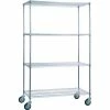 R&B Wire Products LC244872SOL Heavy Duty Chrome Linen Cart with Solid Bottom Shelf, 48"Lx24"W x78"H