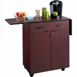 Safco Hospitality Service Cart - Mahogany
