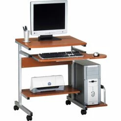 Safco® Products Eastwinds Portrait PC Desk Cart, Medium Cherry