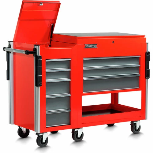 Proto® Utility Cart Side Cabinet W/ 5 Drawers, 18"L x 20"D x 34"H, Red