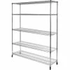 Seville Classics 5-Tier UltraZinc Mobile Wire Shelving - NSF Steel - 60"L x 18"W x 75"H - Chrome