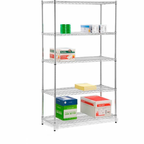 Honey-Can-Do 5-Tier Storage Shelves 42"L x 18"W x 72"H - Chrome - Image 2
