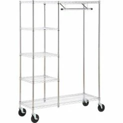 Honey-Can-Do Heavy Duty Urban Valet Garment Rack 48"L x 18"W x 68"H, Chrome