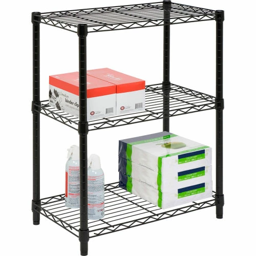 Honey-Can-Do 3-Tier Shelving Unit 24"L x 14"W x 30"H - Black - Image 2