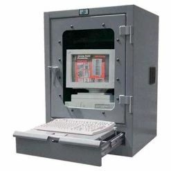 StrongHold Strong Hold Desktop Computer Cabinet with Keyboard Drawer 26"W x 24"D x 37"H