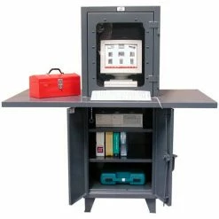StrongHold Strong Hold Industrial Computer Workstation with Welded Desk Top 26"W x 24"D x 72"H