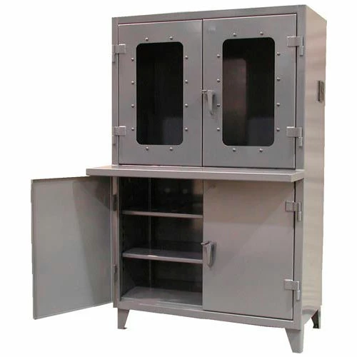 StrongHold Strong Hold Clear View Computer Cabinet with Welded Shelf 48"W x 24"D x 78"H