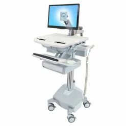 Ergotron® SV44-1212-1 StyleView® Medical Cart with LCD Arm, LiFe Powered, 1 Drawer