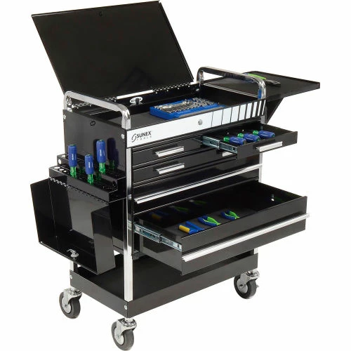 Sunex® Tools Professional 5-Drawer Black Tool Cart W/ Locking Top, 27"H - Image 15