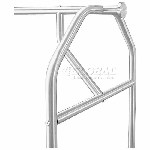 Glaro Bellman Hotel Cart 35x24 Satin Aluminum with Gray Carpet & Rubber Wheels - Image 5