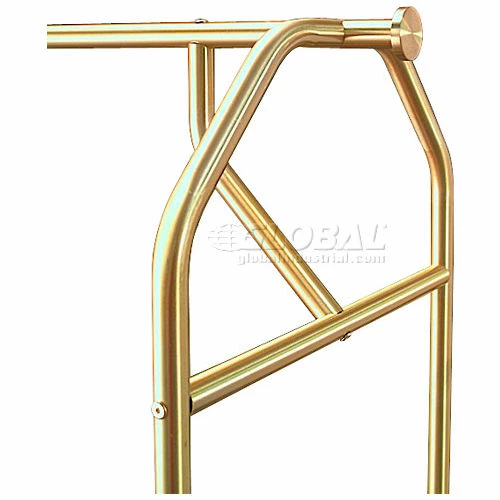 Glaro Bellman Hotel Cart 35x24 Satin Brass with Black Carpet & Pneu. Wheels - Image 2