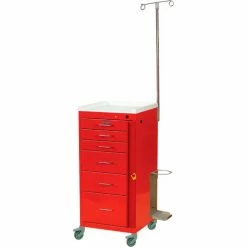 Harloff Mini Line Tall Six Drawer Emergency Cart, Specialty Package, Sand -3156B-EMG