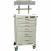 Harloff Mini24 Six Drawer Anesthesia Cart, Electronic Lock and Accessory Package, Beige - 4156E-ANS