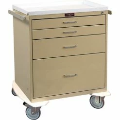 Harloff Four Drawer Procedure Cart, Key Lock Standard Package, Sand - 6350