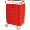 Harloff Classic Tall Six Drawer Emergency Cart Standard Package, Red - 6400