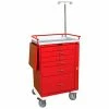 Harloff Classic Tall Six Drawer Emergency Cart, Specialty Package, Red - 6401Q
