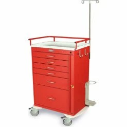 Harloff Classic Tall Six Drawer Emergency Cart Specialty Package, Sand - 6401