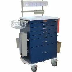 Harloff Classic Six Drawer Anesthesia Cart, Key Lock, Deluxe Package, Sand - 6456