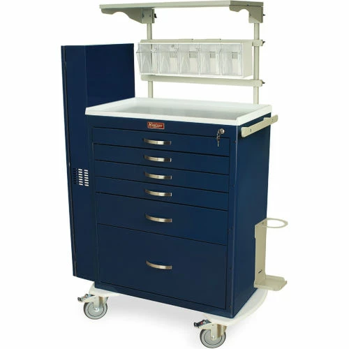 Harloff M-Series Cart Standard Width Tall Cabinet,6 Drawers 41-2/5"Wx22"Lx64-1/10"H,Pink