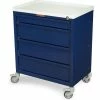 Harloff Compact Economy Treatment Cart with Four Drawers, Navy - ETC-4