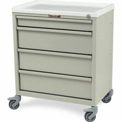Harloff Compact Economy Treatment Cart with Four Drawers, Sand - ETC-4
