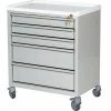 Harloff Compact Economy Treatment Cart with Five Drawers, Light Gray - ETC-5