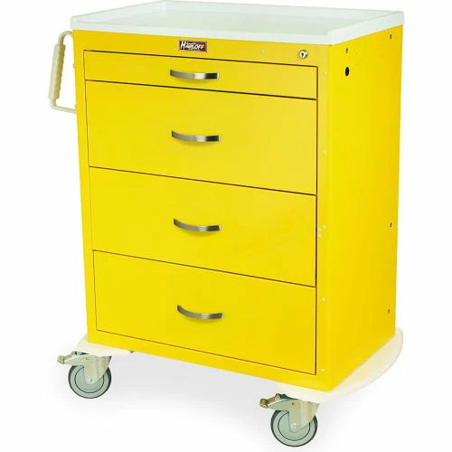 Harloff M-Series Tall Isolation Cart, 4 Drawers, 37-1/2"W x 22"L x 42-63/100"H, Hammertone Green - Image 2