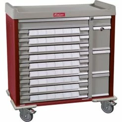 Harloff Standard Line Med-Bin Medication Cart 54 Patient Bin Drawers, Sand - SL54BIN3
