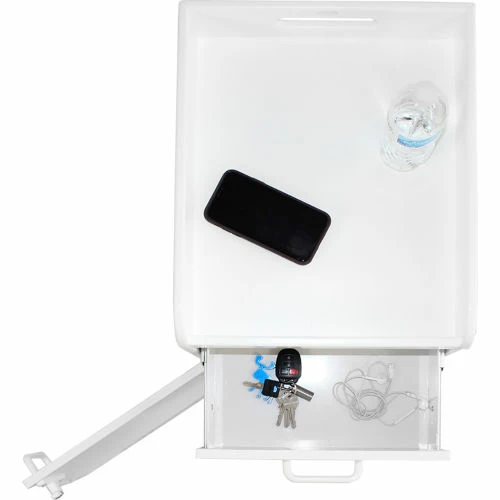 TrippNT Compact Bedside Cart, 1 Locking Drawer, White with White - Image 6