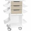 TrippNT Core CL Suture Procedure Cart with Locking Sliding Door, White w/Almond Beige