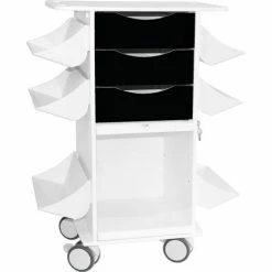 TrippNT™ Core CL Suture Procedure Cart with Locking Sliding Door, White w/Black