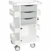 TrippNT Core DX Cart with Hinged Door & Railed Top, White with Silver Metallic