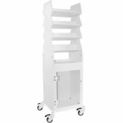 TrippNT™ White Tall Slanted Suture Cart with Bulk Storage Area, Clear Acrylic Door