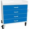 TrippNT Extra Wide Compact 4 Drawer Locking Cart, Global Blue, 27"W x 19"D x 27"H