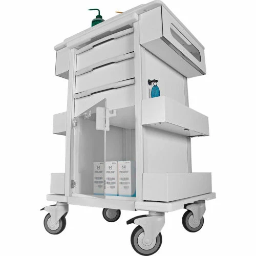 TrippNT Element 01 All Purpose Healthcare Cart, 24"W x 19"D x 36"H, White - Image 3