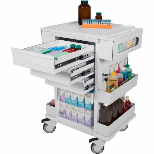 TrippNT Element 01 All Purpose Healthcare Cart, 24"W x 19"D x 36"H, White - Image 5