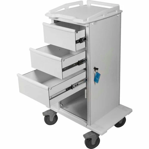 TrippNT Element 06 Tall Space Saving Healthcare Cart, 27"W x 20"D x 43"H, White - Image 2