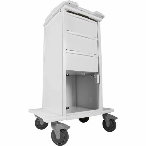 TrippNT Element 06 Tall Space Saving Healthcare Cart, 27"W x 20"D x 43"H, White - Image 3