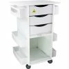 TrippNT White MRI Core DX Lab Cart with Clear Sliding Door, 23"W x 19"D x 33"H