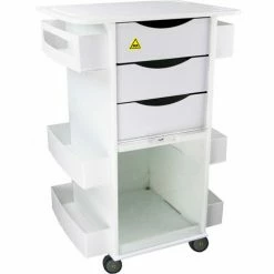 TrippNT™ White MRI Core DX Lab Cart with Clear Sliding Door, 23"W x 19"D x 33"H