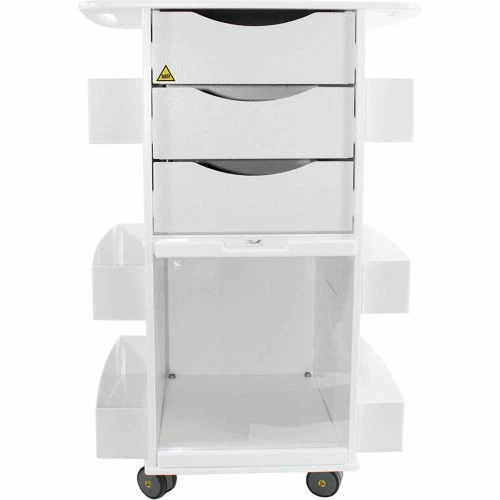TrippNT White MRI Core DX Lab Cart with Clear Sliding Door, 23"W x 19"D x 33"H - Image 3